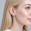 Oro Laminado Stud Earring, Gold Filled Style with White Cubic Zirconia, Polished, Golden Finish, 02.342.0385