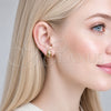 Oro Laminado Stud Earring, Gold Filled Style Teardrop Design, with White Micro Pave, Polished, Golden Finish, 02.342.0387