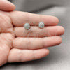 Rhodium Gold Filled Stud Earring, Cluster Design, with White Micro Pave, Polished, Rhodium Finish, 02.342.0406