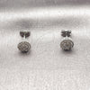 Rhodium Gold Filled Stud Earring, Cluster Design, with White Micro Pave, Polished, Rhodium Finish, 02.342.0406