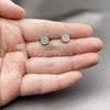 Rhodium Gold Filled Stud Earring, with White Micro Pave, Polished, Rhodium Finish, 02.342.0409