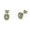 Rhodium Gold Filled Stud Earring, Cluster Design, with White Cubic Zirconia, Polished, Rhodium Finish, 02.342.0410