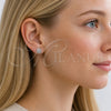 Rhodium Gold Filled Stud Earring, Cluster Design, with White Micro Pave, Polished, Rhodium Finish, 02.342.0414