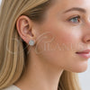 Rhodium Gold Filled Stud Earring, with White Micro Pave, Polished, Rhodium Finish, 02.342.0415