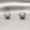 Rhodium Gold Filled Stud Earring, with White Micro Pave, Polished, Rhodium Finish, 02.342.0417