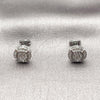 Rhodium Gold Filled Stud Earring, with White Micro Pave, Polished, Rhodium Finish, 02.342.0421