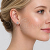 Rhodium Gold Filled Stud Earring, Cluster Design, with White Cubic Zirconia, Polished, Rhodium Finish, 02.342.0424