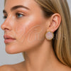 Oro Laminado Stud Earring, Gold Filled Style with Ivory Mother of Pearl, Polished, Golden Finish, 02.465.0002