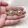 Oro Laminado Stud Earring, Gold Filled Style Love Knot Design, Polished, Two Tone, 02.465.0006
