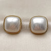 Oro Laminado Stud Earring, Gold Filled Style with Ivory Pearl, Polished, Golden Finish, 02.465.0007