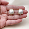Oro Laminado Stud Earring, Gold Filled Style with Ivory Pearl, Polished, Golden Finish, 02.465.0008