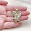Oro Laminado Fancy Pendant, Gold Filled Style Eagle Design, Diamond Cutting Finish, Golden Finish, 05.465.0008