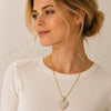 Oro Laminado Fancy Pendant, Gold Filled Style Heart Design, with White Cubic Zirconia, Polished, Golden Finish, 05.465.0011