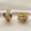 Oro Laminado Huggie Hoop, Gold Filled Style with White Cubic Zirconia, Polished, Golden Finish, 02.465.0021.25