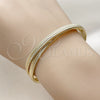 Oro Laminado Individual Bangle, Gold Filled Style Diamond Cutting Finish, Golden Finish, 07.213.0027 (Thickness, Size 1 (1.50 Diameter))