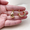 Oro Laminado Small Hoop, Gold Filled Style Twist Design, Polished, Golden Finish, 02.213.0946.20
