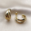 Oro Laminado Small Hoop, Gold Filled Style Twist Design, Polished, Golden Finish, 02.213.0946.20