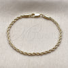 Oro Laminado Basic Bracelet, Gold Filled Style Rope Design, Polished, Golden Finish, 5.222.036.06 (Thickness, 6 Inches Length)