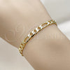 Oro Laminado Basic Bracelet, Gold Filled Style Figaro Design, Polished, Golden Finish, 5.222.014.06 (Thickness, 6 Inches Length)