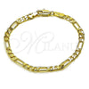 Oro Laminado Basic Bracelet, Gold Filled Style Figaro Design, Polished, Golden Finish, 5.222.016.06 (Thickness, 6 Inches Length)