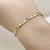 Oro Laminado Basic Bracelet, Gold Filled Style Figaro Design, Polished, Golden Finish, 5.222.015.06 (Thickness, 6 Inches Length)