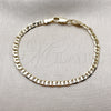 Oro Laminado Basic Bracelet, Gold Filled Style Mariner Design, Polished, Golden Finish, 5.222.026.06 (Thickness, 6 Inches Length)