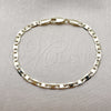 Oro Laminado Basic Bracelet, Gold Filled Style Mariner Design, Polished, Golden Finish, 04.213.0030.06 (03 MM Thickness, 6 Inches Length)