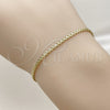 Oro Laminado Basic Bracelet, Gold Filled Style Bismark Design, Diamond Cutting Finish, Golden Finish, 04.213.0066.06 (Thickness, 6 Inches Length)