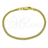 Oro Laminado Basic Bracelet, Gold Filled Style Bismark Design, Diamond Cutting Finish, Golden Finish, 04.213.0066.06 (Thickness, 6 Inches Length)