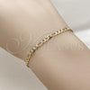 Oro Laminado Basic Bracelet, Gold Filled Style Figaro Design, Diamond Cutting Finish, Golden Finish, 04.213.0370.06 (03 MM Thickness, 6 Inches Length)