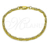 Oro Laminado Basic Bracelet, Gold Filled Style Paperclip Design, Polished, Golden Finish, 04.213.0373.06 (Thickness, 6 Inches Length)