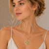 Oro Laminado Fancy Pendant, Gold Filled Style Mom and Heart Design, with White Cubic Zirconia, Polished, Golden Finish, 05.459.0013