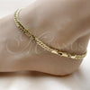 Oro Laminado Basic Anklet, Gold Filled Style Diamond Cutting Finish, Golden Finish, 03.213.0436.10 (Thickness, 10 Inches Length)