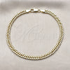 Oro Laminado Basic Anklet, Gold Filled Style Diamond Cutting Finish, Golden Finish, 03.213.0436.10 (Thickness, 10 Inches Length)