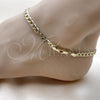 Oro Laminado Basic Anklet, Gold Filled Style Curb Design, Diamond Cutting Finish, Golden Finish, 04.213.0366.10 (05 MM Thickness, 10 Inches Length)