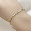 Oro Laminado Basic Bracelet, Gold Filled Style Figaro Concave Design, Diamond Cutting Finish, Golden Finish, 04.213.0374.07 (Thickness, 7 Inches Length)