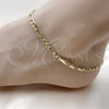Oro Laminado Basic Anklet, Gold Filled Style Figaro Concave Design, Diamond Cutting Finish, Golden Finish, 04.213.0141.10 (Thickness, 10 Inches Length)