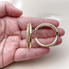 Oro Laminado Huggie Hoop, Gold Filled Style with White Cubic Zirconia, Polished, Golden Finish, 02.204.0087.35