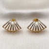 Oro Laminado Stud Earring, Gold Filled Style with White Cubic Zirconia, Polished, Golden Finish, 02.204.0096.1