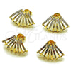 Oro Laminado Stud Earring, Gold Filled Style with White Cubic Zirconia, Polished, Golden Finish, 02.204.0096.1