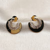 Oro Laminado Stud Earring, Gold Filled Style Baguette Design, with White Cubic Zirconia, Polished, Golden Finish, 02.204.0108