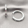 Rhodium Gold Filled Huggie Hoop, with Amethyst and White Cubic Zirconia, Polished, Rhodium Finish, 02.210.0095.11.25