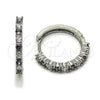 Rhodium Gold Filled Huggie Hoop, with Amethyst and White Cubic Zirconia, Polished, Rhodium Finish, 02.210.0095.11.25