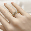Oro Laminado Multi Stone Ring, Gold Filled Style Cluster Design, with White Cubic Zirconia and White Micro Pave, Polished, Golden Finish, 01.317.0003 (One size fits all)