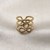 Oro Laminado Multi Stone Ring, Gold Filled Style Infinite and Heart Design, with White Micro Pave, Polished, Golden Finish, 01.317.0014 (One size fits all)