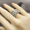 Rhodium Gold Filled Multi Stone Ring, with White Cubic Zirconia, Polished, Rhodium Finish, 01.266.0099 (One size fits all)