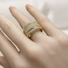 Oro Laminado Multi Stone Ring, Gold Filled Style with White Micro Pave, Polished, Golden Finish, 01.266.0100 (One size fits all)