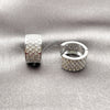 Rhodium Gold Filled Huggie Hoop, with White Cubic Zirconia, Polished, Rhodium Finish, 02.266.0075.1.15