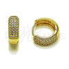 Oro Laminado Huggie Hoop, Gold Filled Style with White Cubic Zirconia, Polished, Golden Finish, 02.266.0089.20