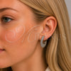 Rhodium Gold Filled Huggie Hoop, with White Cubic Zirconia, Polished, Rhodium Finish, 02.266.0090.1.15